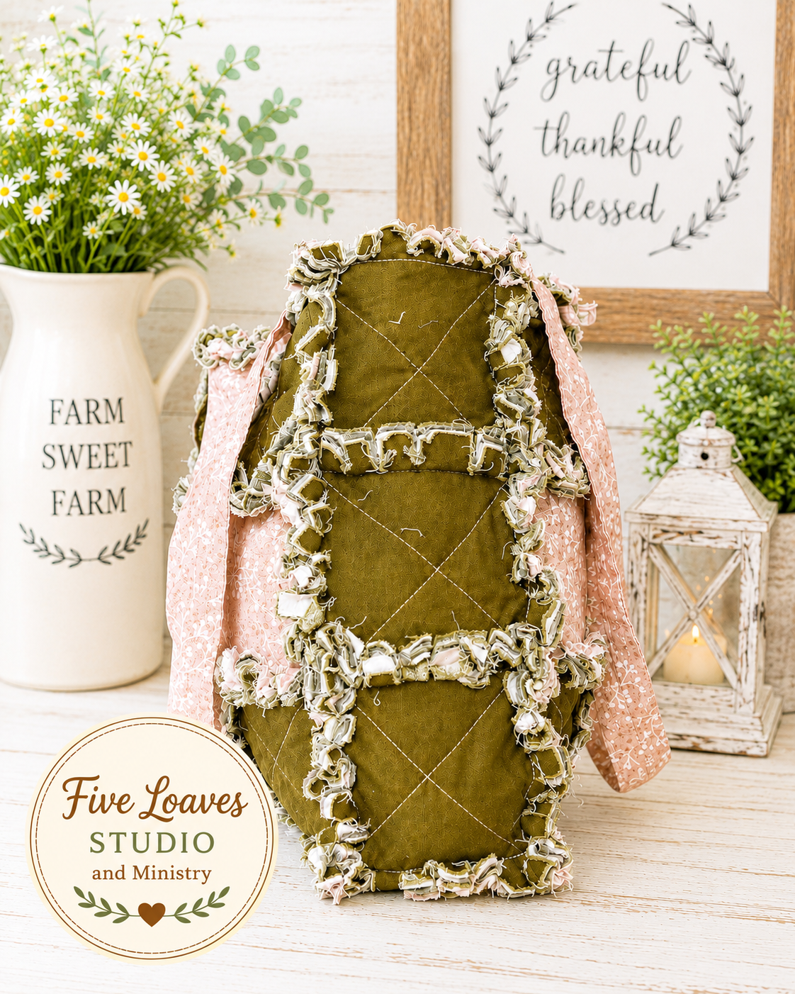 Rag Quilt Tote Bag