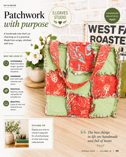 Rag Quilt Tote Bag