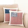 Handmade Patriotic Flag Pattern Pillow Covers